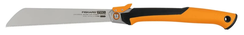 Fiskars Pro folding pull saw, saw blade length: 25 cm, 13 TPI, black/orange, PowerTooth, 1062933