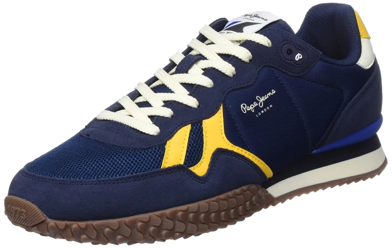 Pepe Jeans Men's Holland Retro Trainers, 595navy, 8 UK
