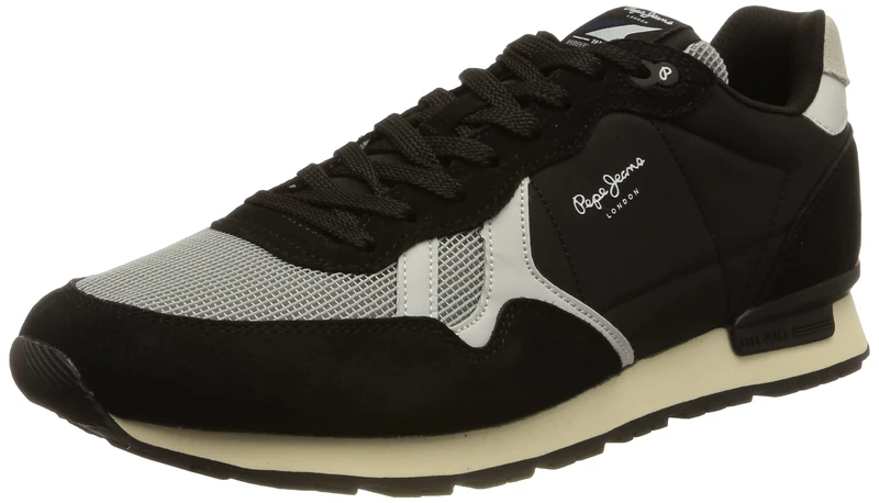 Pepe Jeans Men's Britt Man Studio Green Sneaker, 999BLACK, 10 UK