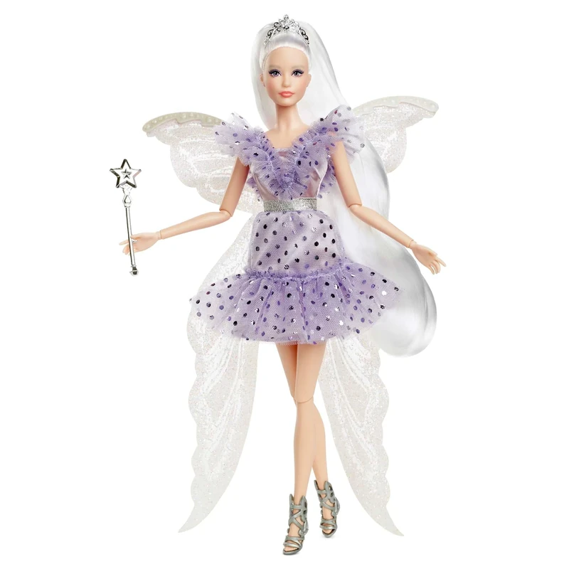 Barbie Signature Tooth Fairy Doll, Collectible Barbie Doll with Fairy Wings, Wand & Coin Bag, Gift for 6 Year Olds & Up, HBY16