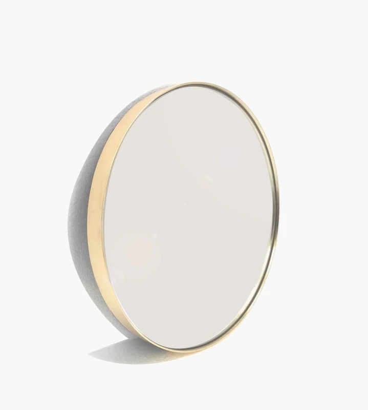 Studio Round Wood Accent Wall Mirror/Vanity Mirror/Bathroom Mirror (80.5 dia x 4 cm, Gold)