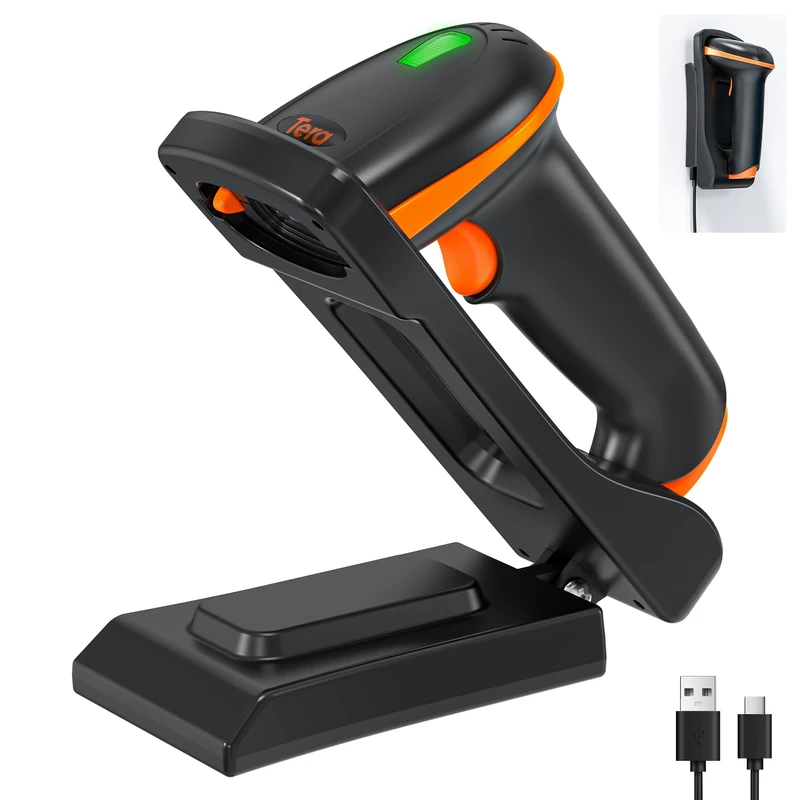 Tera D5100-CR 1D 2D QR Wireless Barcode Scanner - Wall Mount