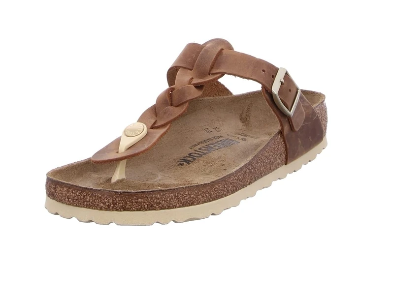 Birkenstock 1021355 Gizeh Braided cognac, Oiled Leather Women Cognac UK 4.5