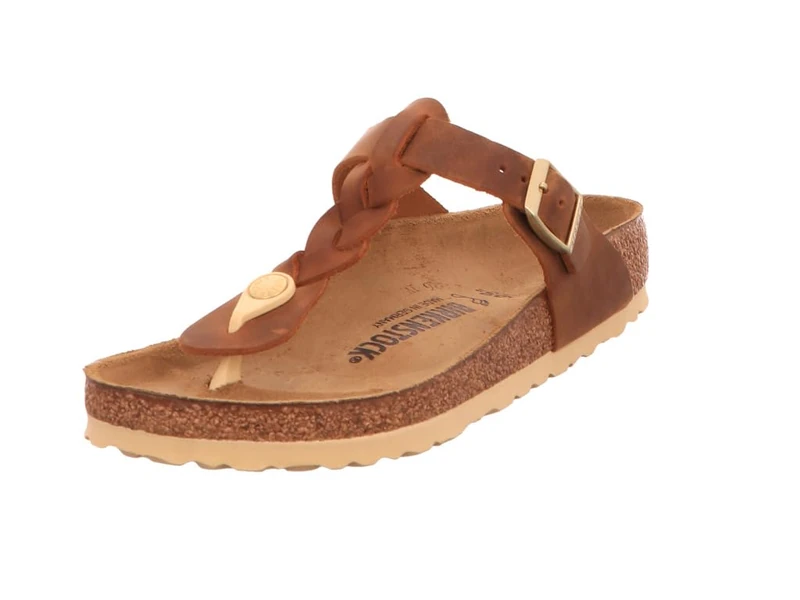 Birkenstock 1021355 Gizeh Braided cognac, Oiled Leather Women Cognac UK 7