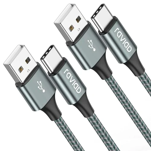 RAVIAD USB C Cable [2Pack 2M], Type C Charger Cable Fast Charging Nylon Braided USB C Charger Cable Compatible for Samsung Galaxy S20/S10/S9, Huawei P30/P20, Google Pixel, Xperia, OnePlus - Green
