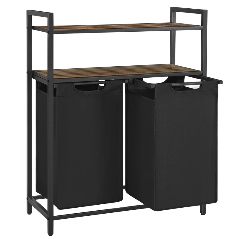 VASAGLE Laundry Basket Hamper with 2 Shelves - BLH211B01