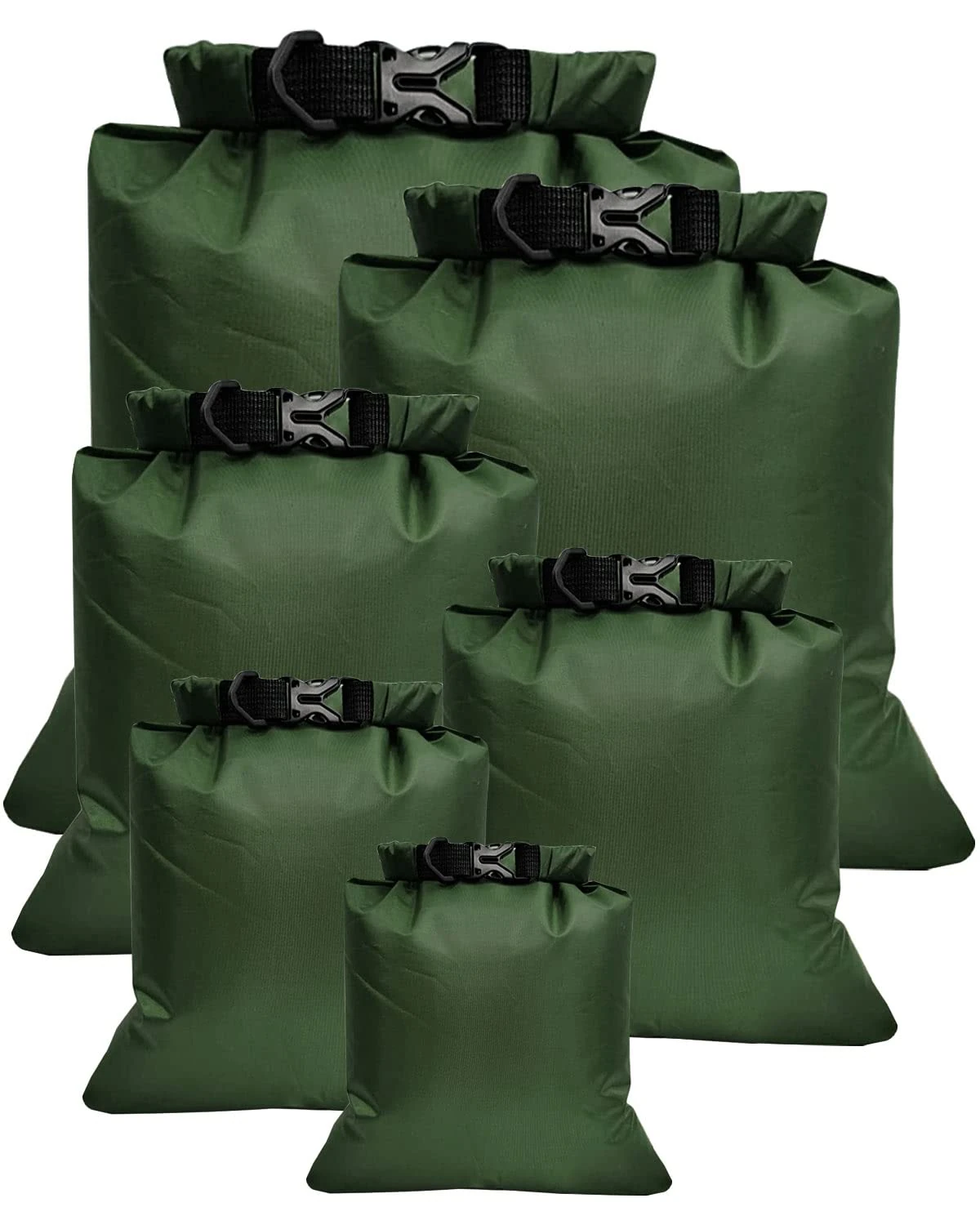 Victoper Waterproof Dry Bag Set 6 Pcs, Lightweight Large Capacity Ripstop Dry Bags Waterproof in 8L 5L 3.5L 3L 2.5L 1.5L Organizer Storage Bags for Outdoor Hiking Camping Fishing Cycling Use (Green)