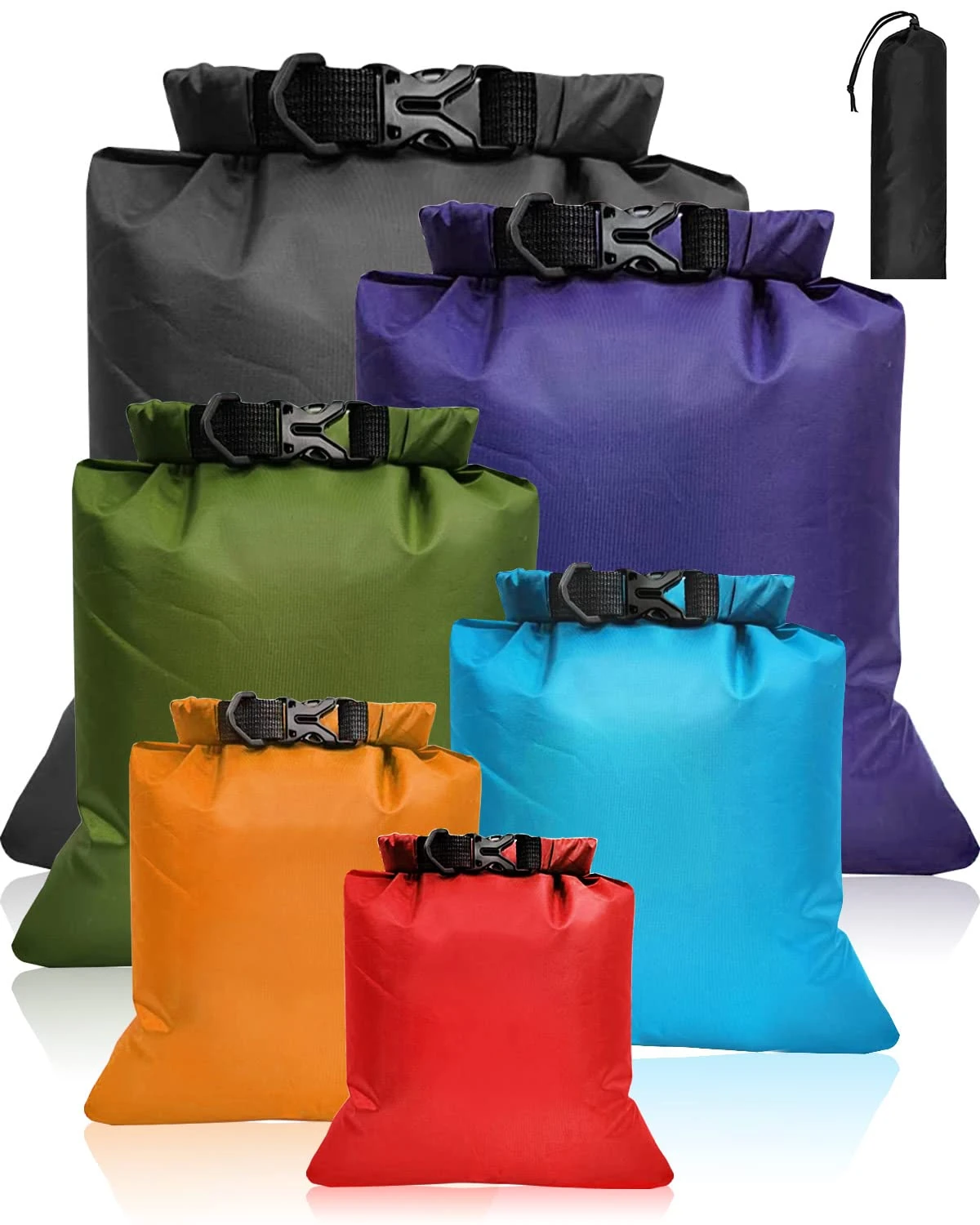 Victoper Waterproof Dry Bag Set 6 Pcs, Large Capacity Ripstop Dry Bag Waterproof in 8L 5L 3.5L 3L 2.5L 1.5L Organizer Storage Bags for Outdoor Hiking Camping Fishing Cycling (Multicolor) (Dry Bag-11)