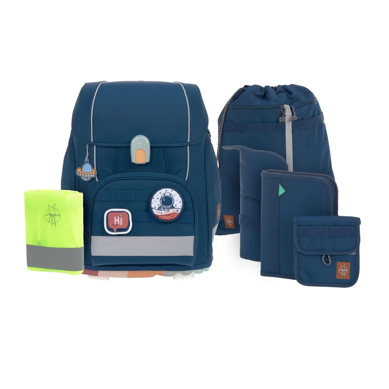 LÄSSIG Boxy Unique 7-Piece Children's School Bag Set Navy, navy, standard size, Casual