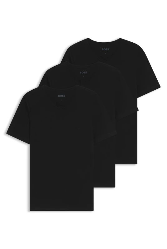 BOSS Mens TShirtVN 3P Classic Three-Pack of Cotton-Jersey Underwear T-Shirts with V Neckline
