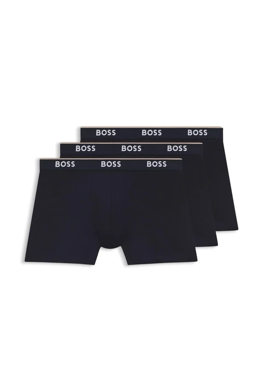 BOSS Mens BoxerBr 3P Power Three-Pack of Stretch-Cotton Boxer Briefs with Logos