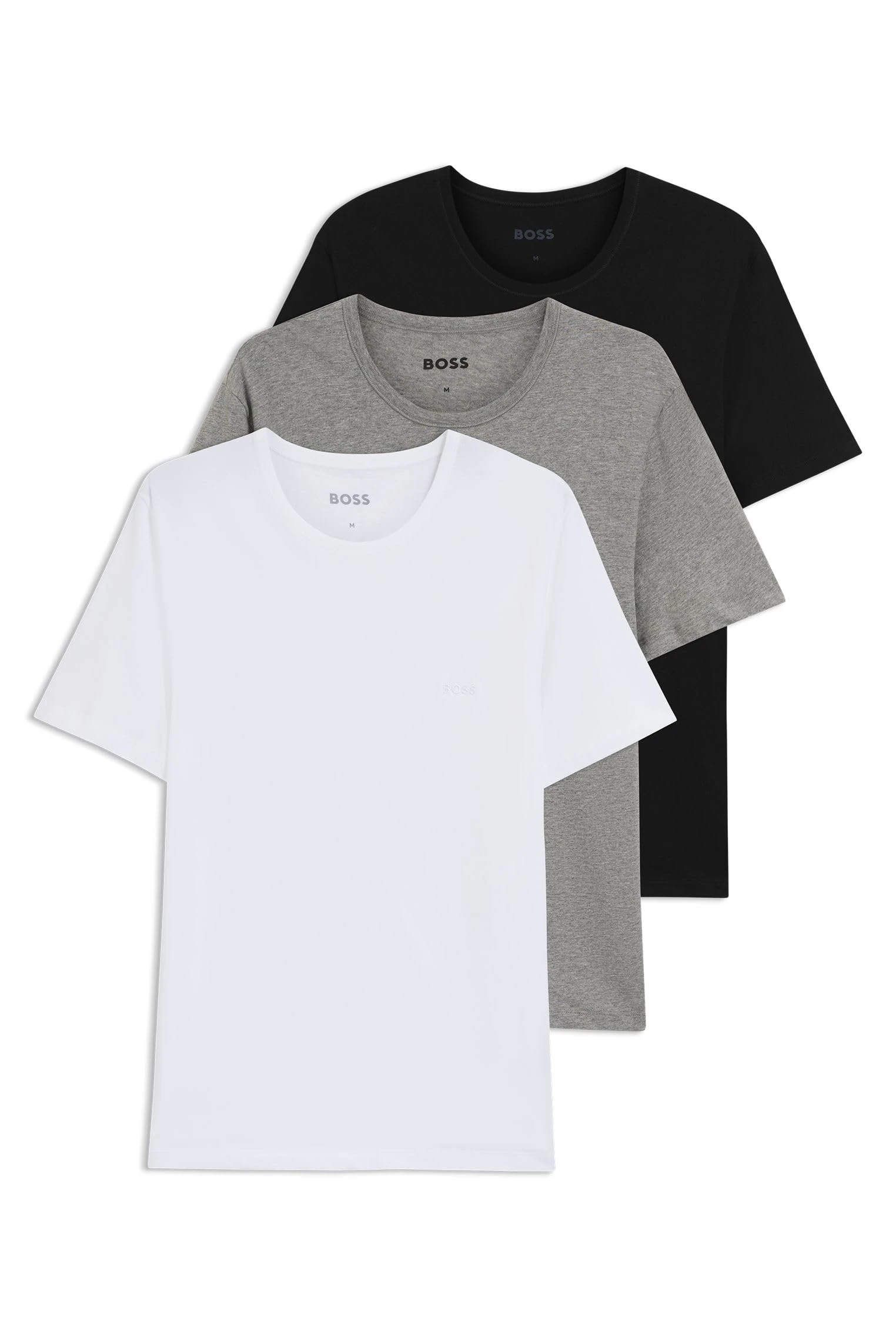 BOSS Men Pack Classic T-Shirt White/Black/Grey 999 Large