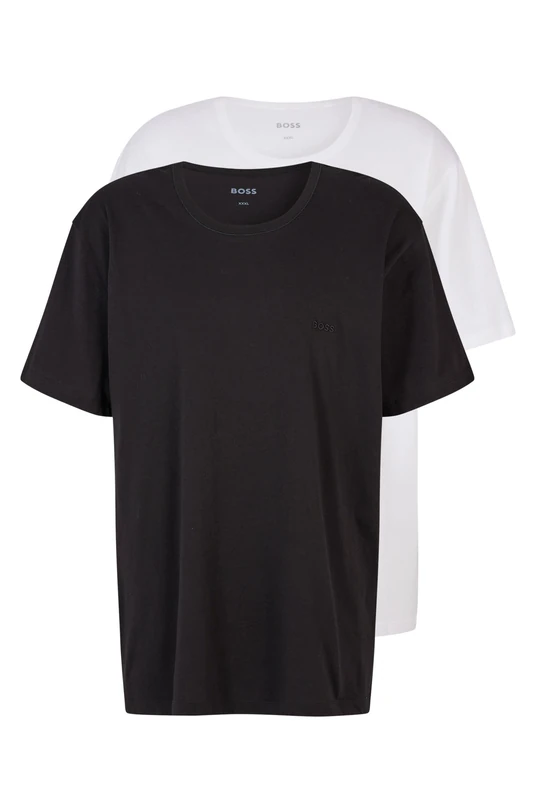BOSS Mens B-TShirtRN 2P Comfor Two-Pack of Cotton Underwear T-Shirts with Embroidered Logos