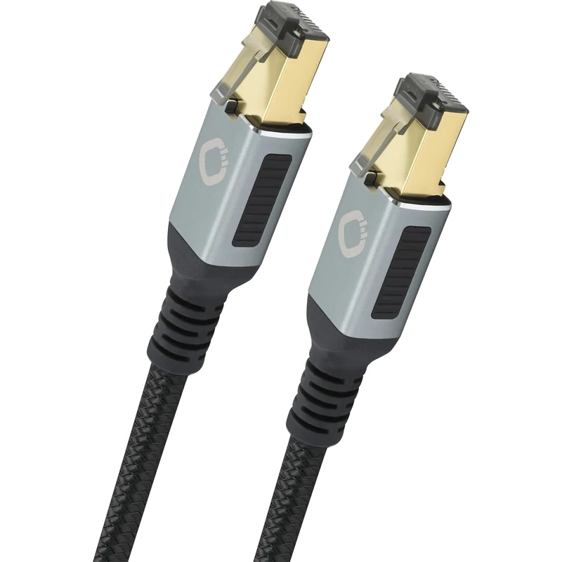 OEHLBACH Stream Primus - State of the Art - High End CAT 8.1 Streaming Network Cable 40 Gbits RJ45 3-Way Shielding Fabric Sheath Twisted Pair - SPOFC Copper - 7.5 m
