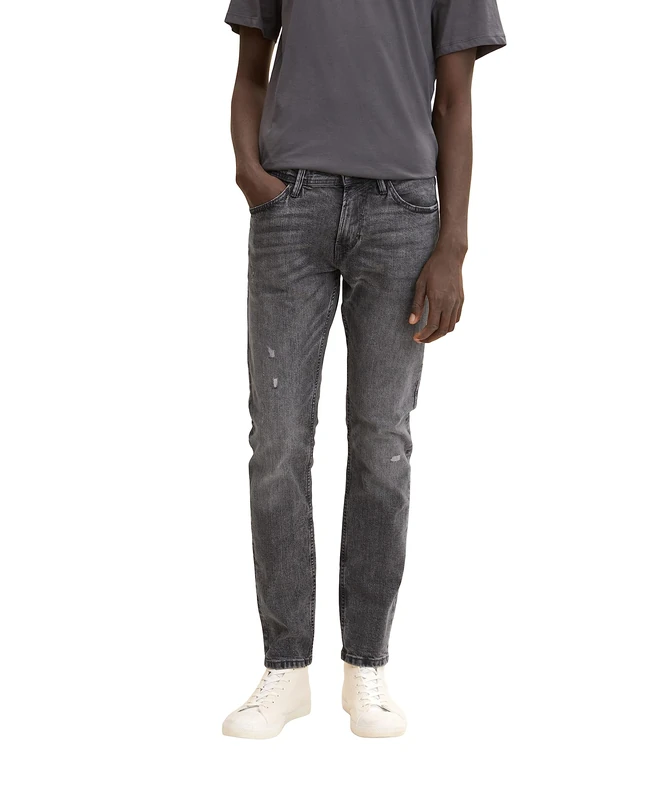 Tom Tailor Denim Men's 202212 Piers Slim Jeans, 10223 - Destroyed Mid Stone Grey Denim, 29W / 32L