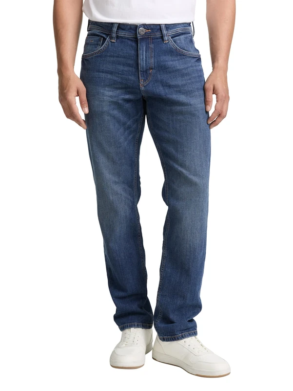 TOM TAILOR Men's 202212 Marvin Straight Jeans, 10119 - Used Mid Stone Blue Denim, 33W / 32L