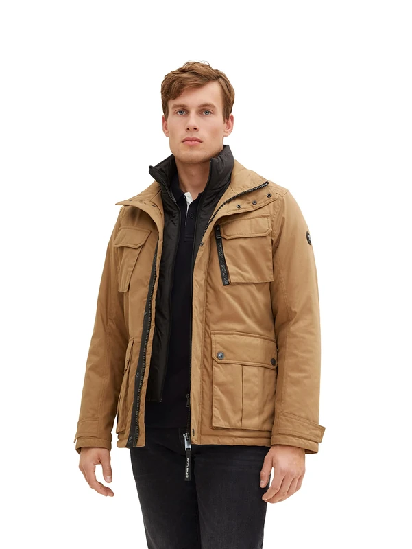 TOM TAILOR Men's Cotton field Jacket 1032488, 15078 - Otter Brown, L