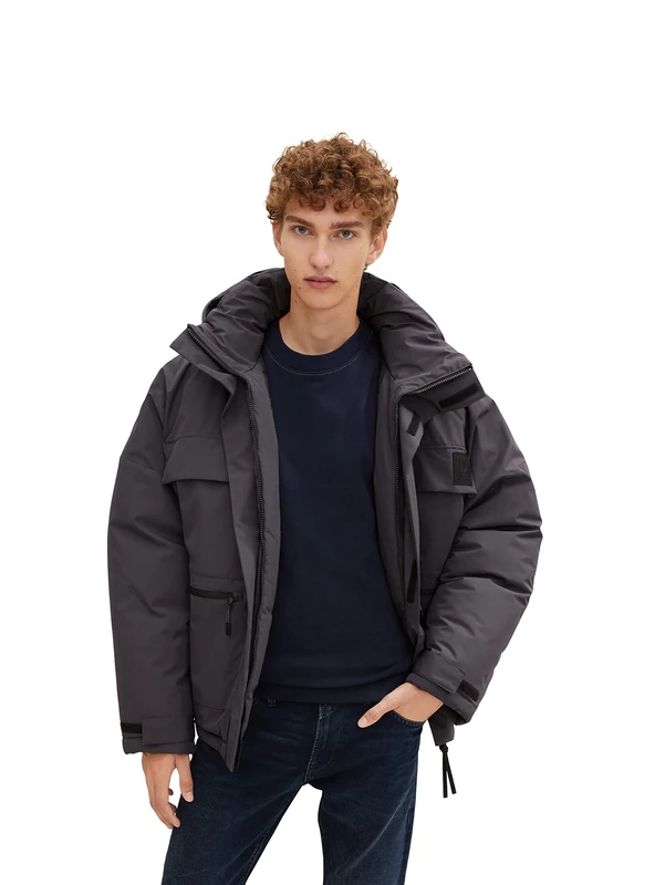 TOM TAILOR Denim Men's OverSize winter Jacket 1033359, 29476 - Coal Grey, L