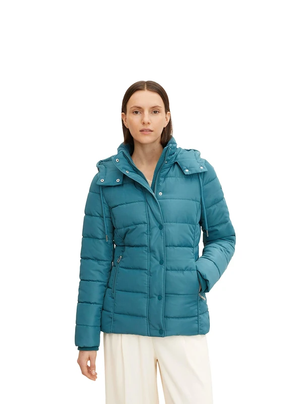 TOM TAILOR Ladies Winter Jacket with Hood 1032480, 13222 - Pastel Teal, X-Large - Image 1