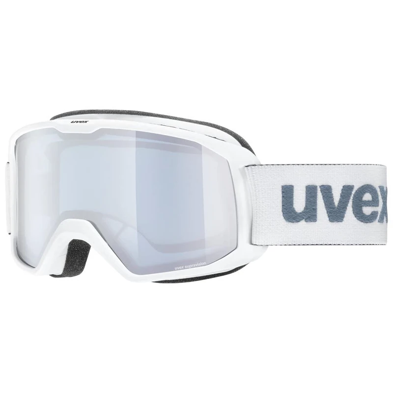 uvex Element FM - Ski Goggle for Men and Women - Extended Field of Vision & Anti-Fog Coating - Optimal Frame Ventilation - White Matt/Silver-Blue - One Size