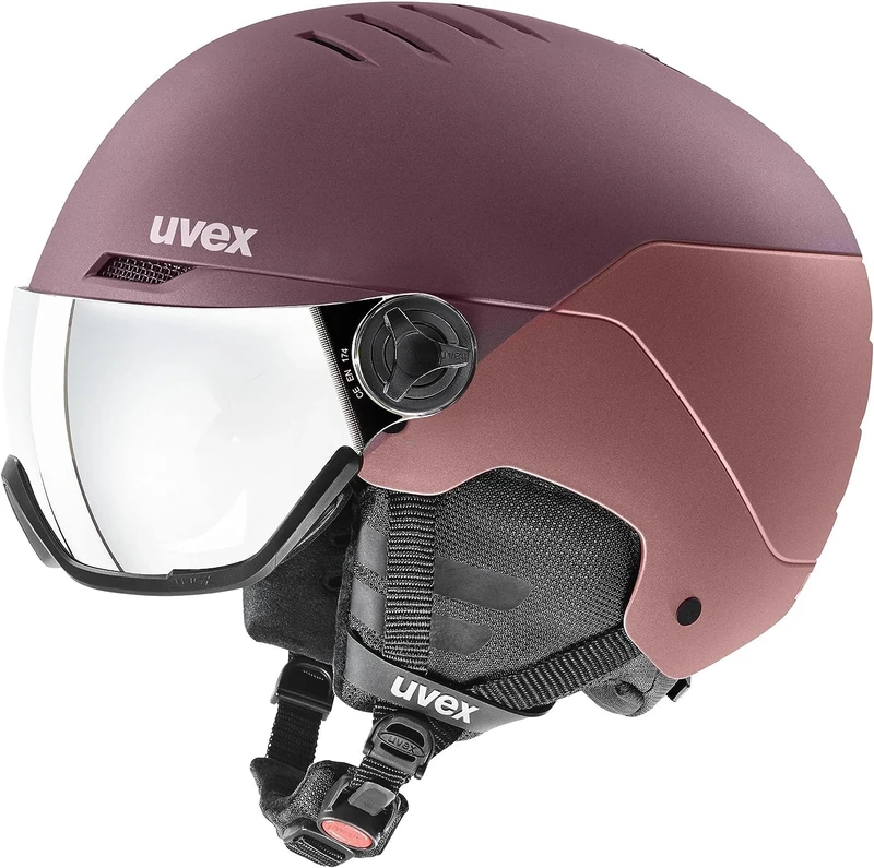 uvex Wanted Visor - Ski Helmet for Men and Women - Visor - Individual Fit - Bramble - Antique Rose Matt - 54-58 cm