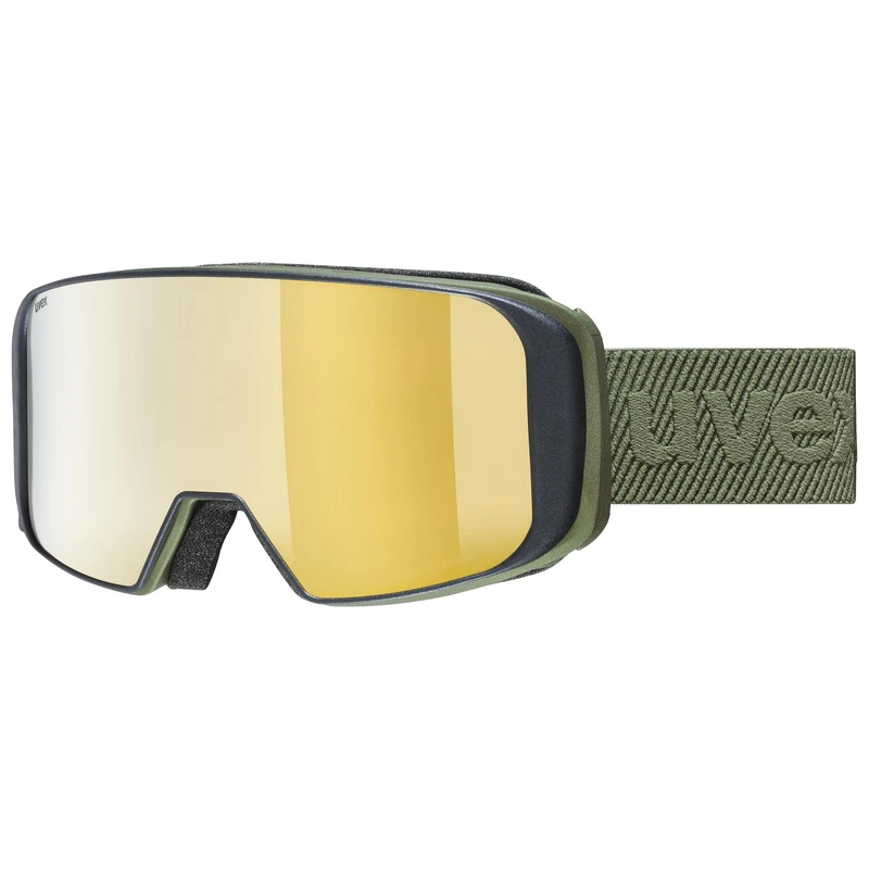 Uvex Saga TO - Ski Goggle for Men and Women - incl. Interchangeable Lenses - Optimal Frame Ventilation - Croco Matt/Gold-LGL Clear - One Size