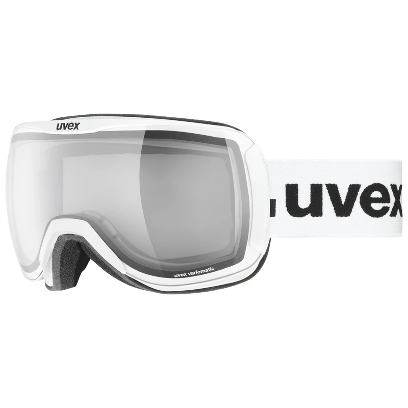 Uvex Downhill 2100 VP X - Ski Goggle for Men and Women - Self-Tinting Lenses - Polarized Lenses - White/Vario-Pola - One Size