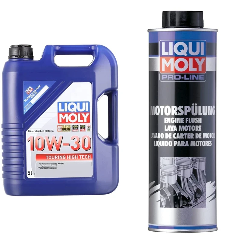 Liqui Moly Touring High Tech 1272 Engine Oil 10 W-30 5 Litres & P000065 Pro-Line Engine Flush, 500 ml