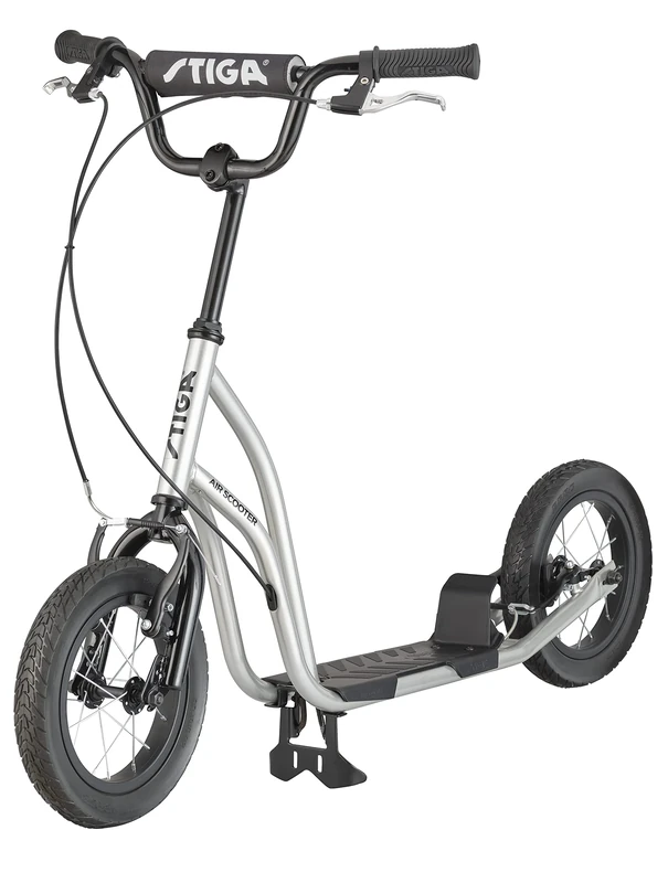 STIGA Air Scooter Large Kick Scooter Robust City Scooter Height-Adjustable Handlebar Steel Frame Handbrake Aluminium Rims and Handles Suitable from 7 Years Maximum Load 100 kg