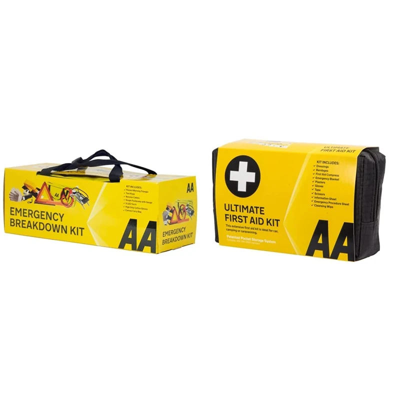 AA Car Essentials 5060114610651 Emergency Breakdown Kit Ultimate First Aid Kit - AA0903 - A Family Essential For Car Home Holidays Travel Camping Caravans Office - Image 1
