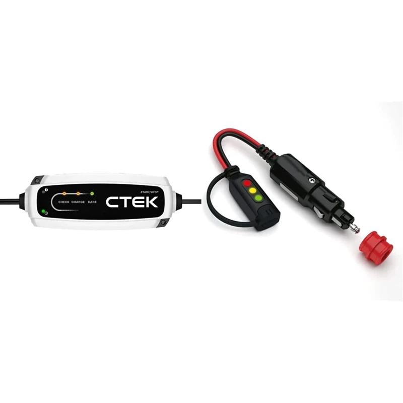 CTEK 40-106 Smart Battery Charger & 40-165 Battery charge indicator with 12 V Comfort connector 22 cm