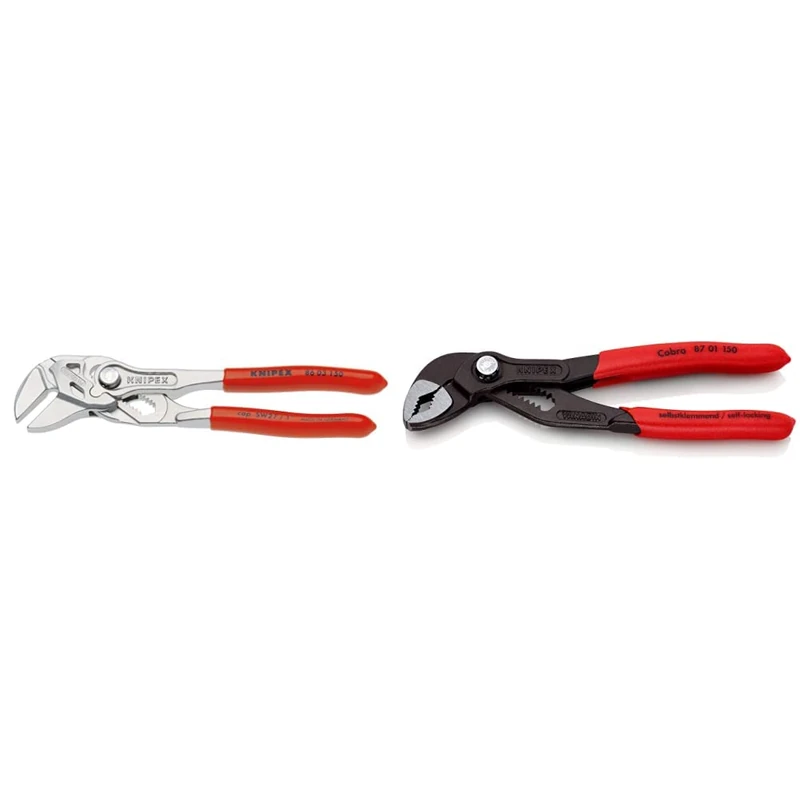 KNIPEX Pliers Wrench - Single Tool (150 mm) 86 03 150 SB & Cobra Hightech Water Pump Pliers (150 mm) 87 01 150