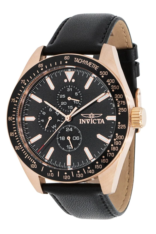 Invicta Men Analog Quartz Watch with Leather Strap 38981