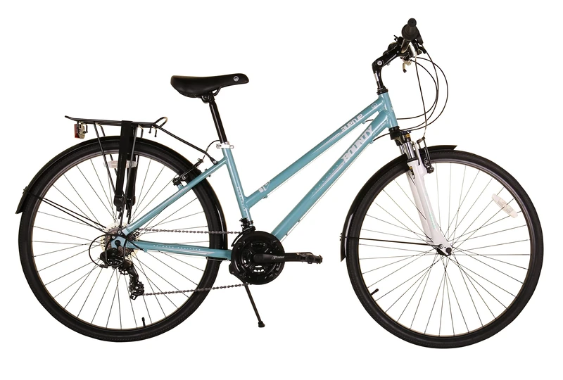 Bounty Avenue Women’s Hybrid Bike - Lightweight Aluminium Step through Frame - 21-Speed Shimano Gears - Pannier Rack Included