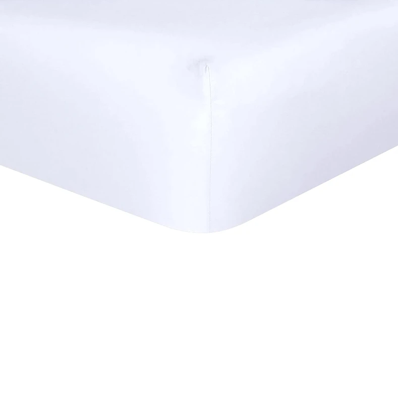 Sleepdown Fitted Sheet Plain Warm Cosy Breathable Super Soft 100% Bamboo Bedsheet Bed Linen 35cm Extra Deep Pockets - White - Super King