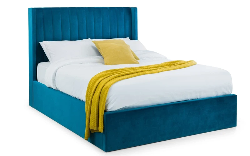 Julian Bowen Langham Scalloped Headboard Storage Bed 180cm, Teal