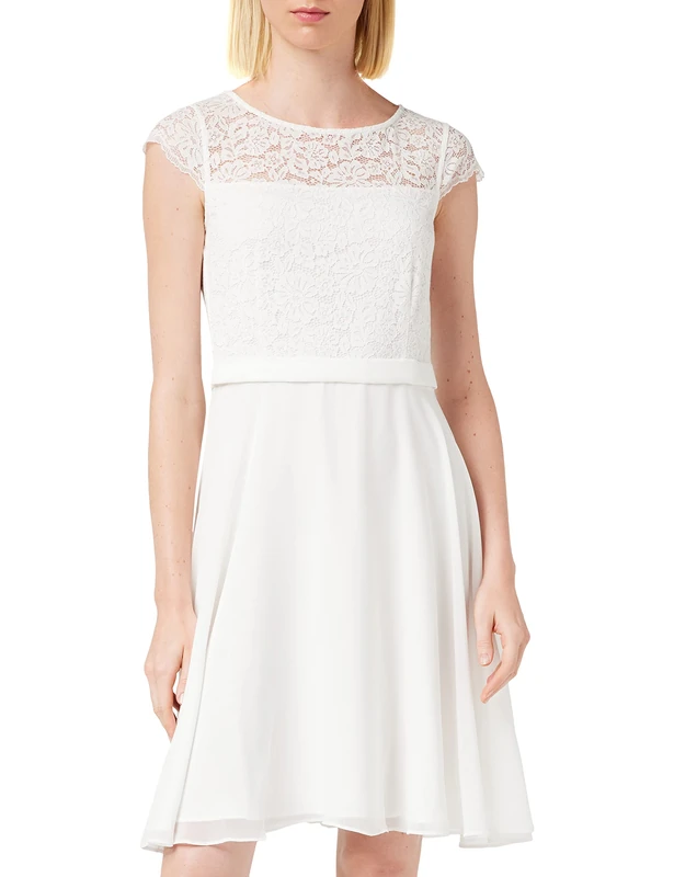 Vera Mont Women's Lace Cocktail Dress, Off-White, 14