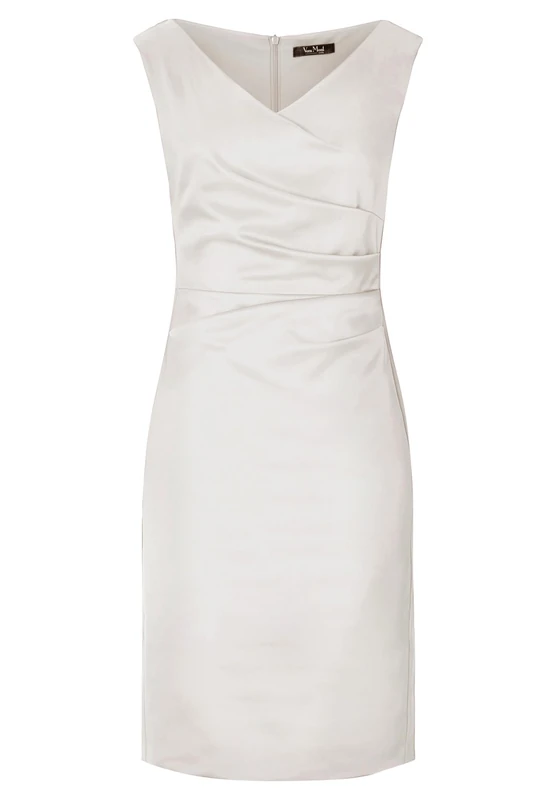 Vera Mont Women's Ruffle Sheath Dress, Off-White, 22
