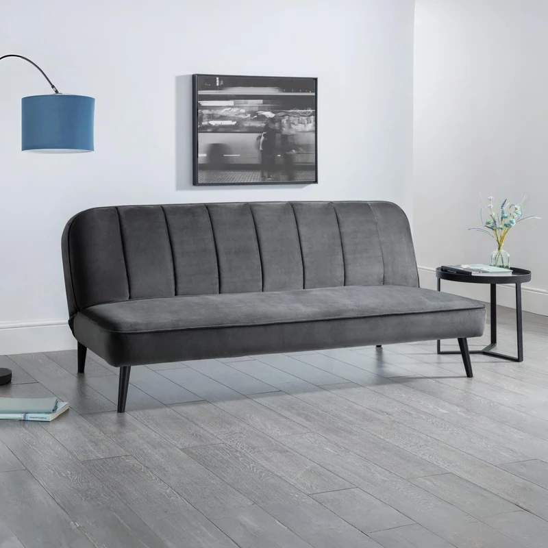 Julian Bowen Miro Sofabed, Grey Velvet