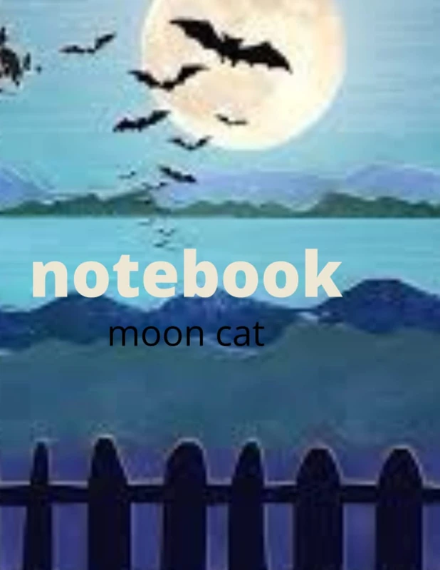 Cat in the moon notebook: black cat in the moon / 8.5"×11" 120 pages Lined college ruled & Diary /Crescent Moon and Cat Journal (Cute Cat Notebooks):: 8.5” x 11” 120 Page lined journal mate