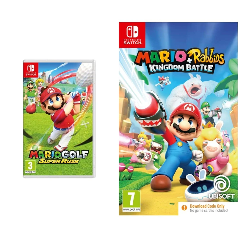 Mario Golf: Super Rush (Nintendo Switch) + Mario + Rabbids Kingdom Battle (Code in Box) (Nintendo Switch)
