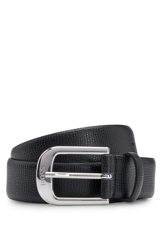 BOSS Womens Anna Belt 3 cm N. Logo-buckle belt in Italian leather