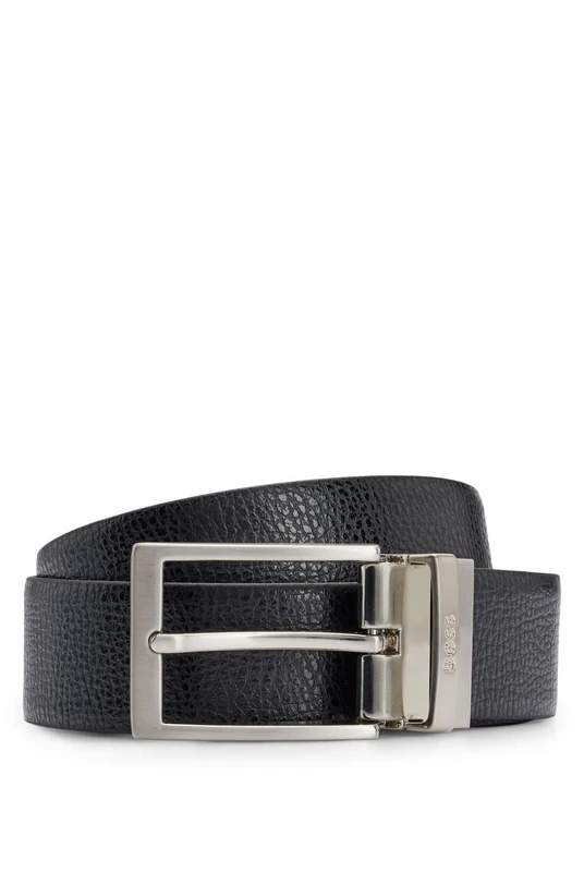 BOSS Mens Ollie-NDS Sr35 Reversible belt in smooth and structured Italian leather