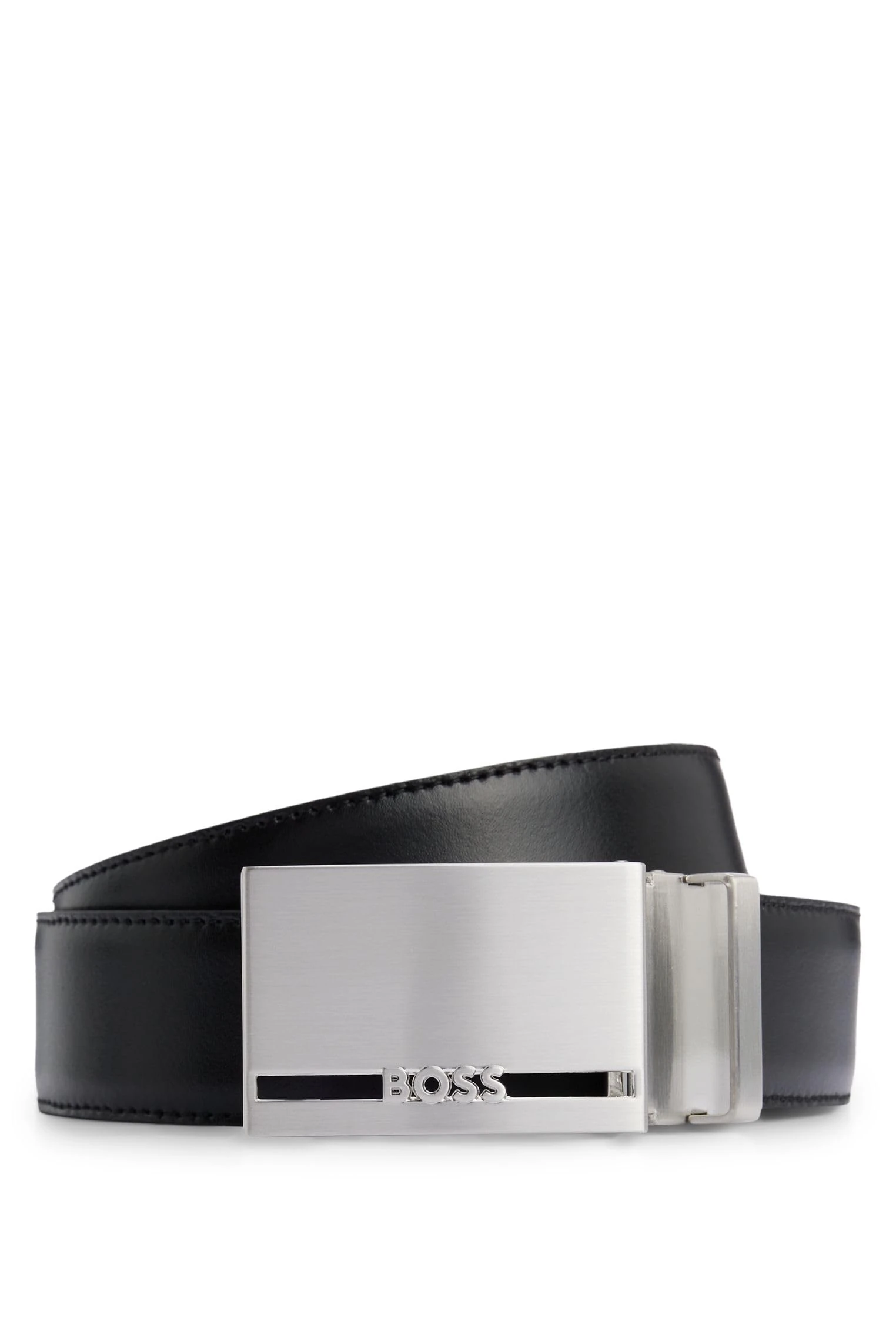 BOSS Mens Galliz Gb35 Branded-keeper reversible belt in Italian leather