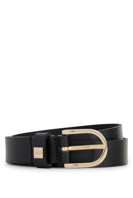BOSS Womens Scarlet B. 2,5cm N-R Italian-leather belt with gold-tone buckle