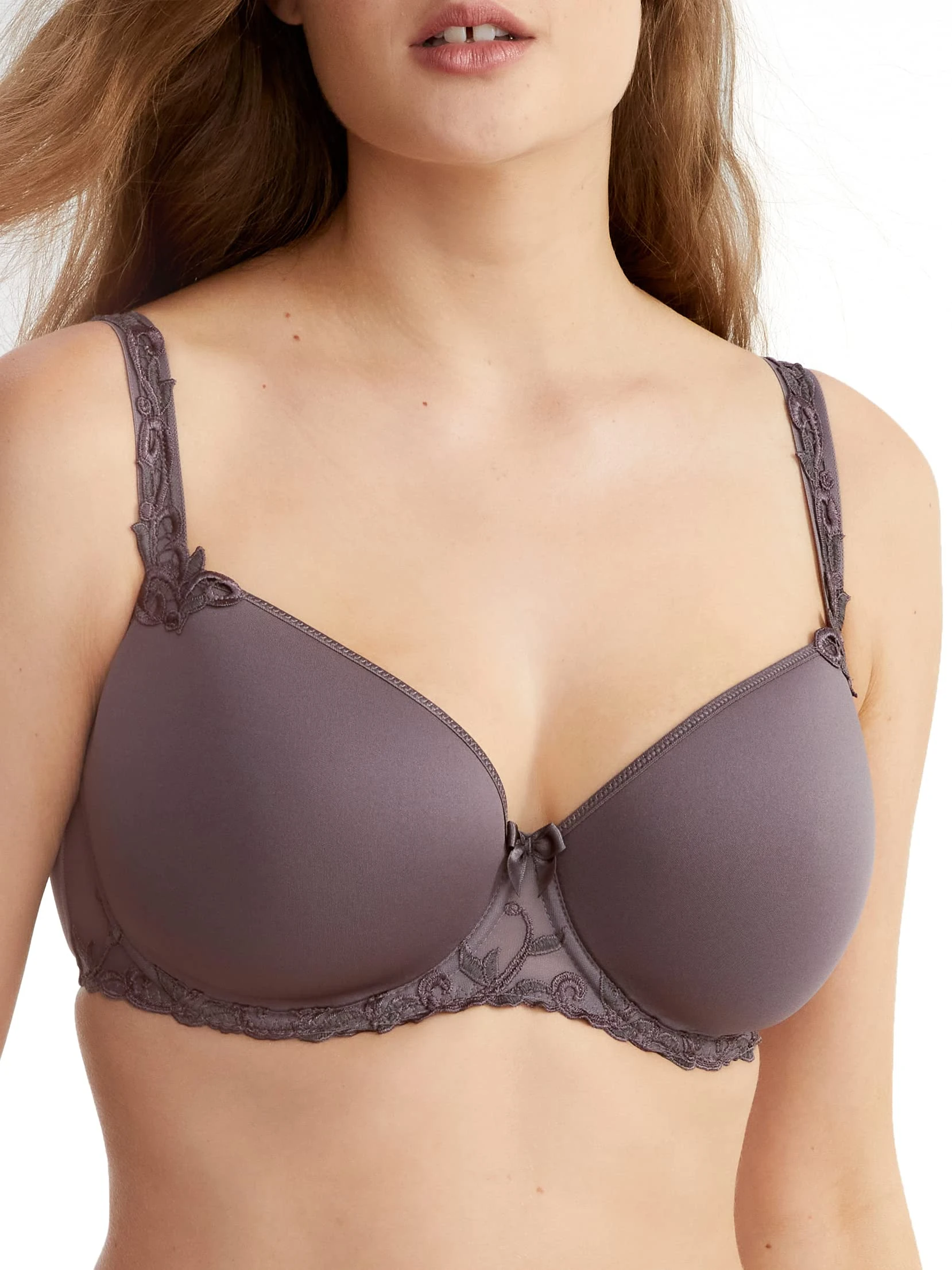 Simone Perele Women’s Andora 3D Molded-Cup Bra: French T-Shirt Bra Style, Pink Grey, 36F