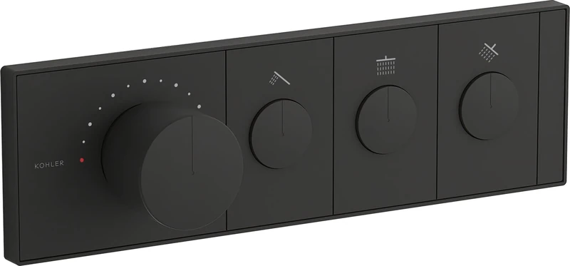 Kohler 26347-9-BL Anthem™ Three-Outlet Recessed Mechanical Thermostatic Valve Control, Matte Black