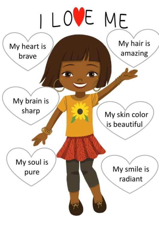 I Love Me: Black And Brown Skin Cute Girls Journal: 6" x 9" Lined Pages Notebook