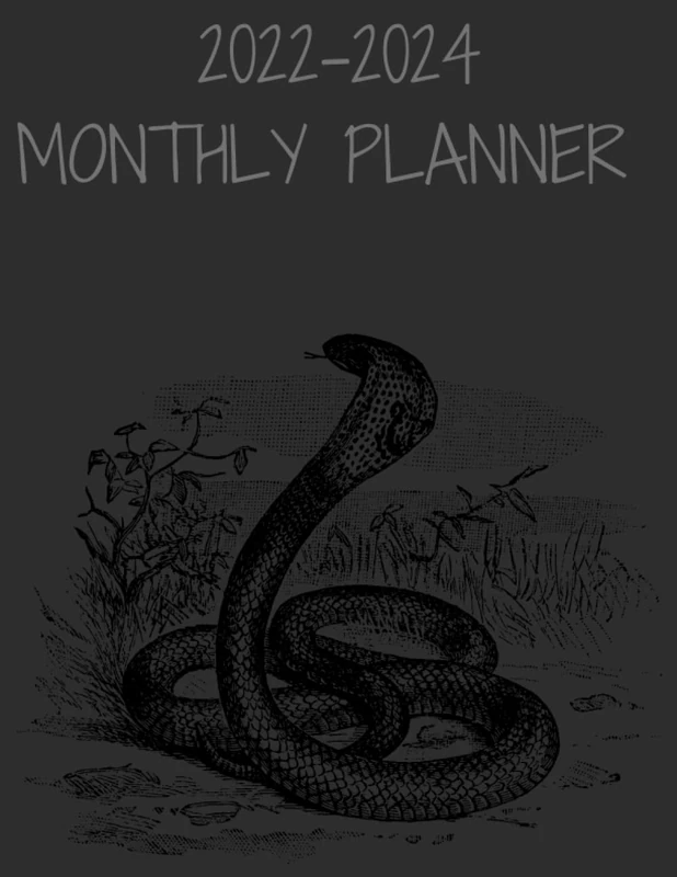 2022-2024 Monthly Planner, king cobra cover: Three Year Planner Calendar Schedule Organizer - 24 Months | Black Cover