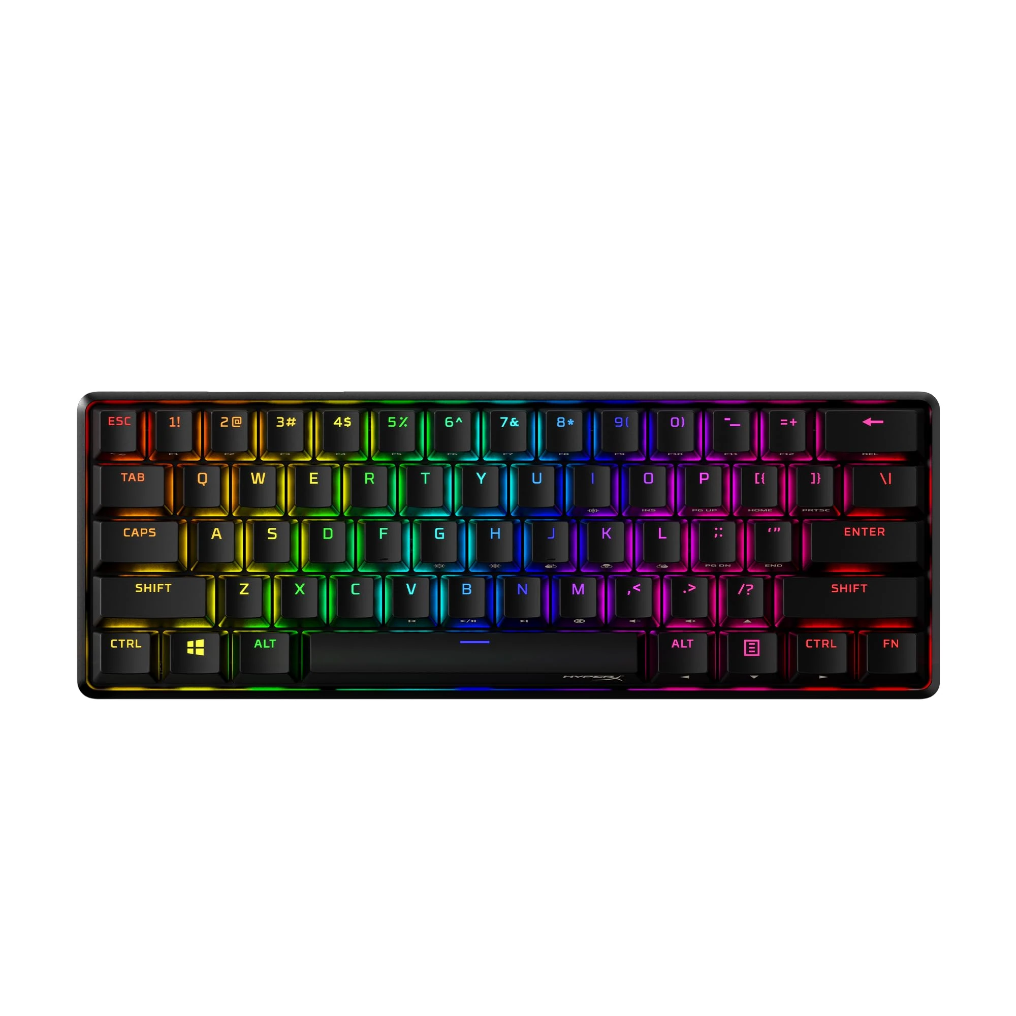 HyperX Alloy Origins 60 – Mechanical Gaming Keyboard - Ultra Compact 60% Form Factor – HyperX Aqua Switch (Tactile) - Double shot PBT keycaps - RGB LED Backlit -Side Printed Secondary Functions